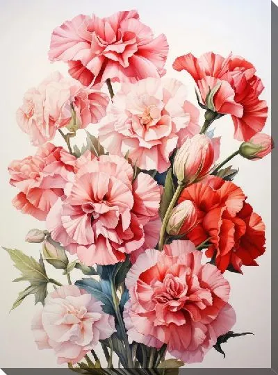 Картина маслом Гвоздики №411