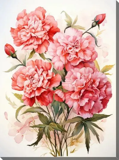 Картина маслом Гвоздики №42