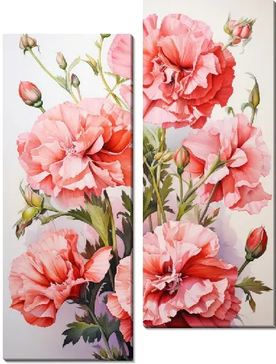 Модульная картина Гвоздики №43