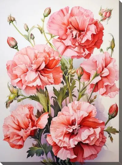 Картина маслом Гвоздики №43