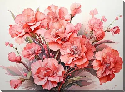 Картина маслом Гвоздики №45