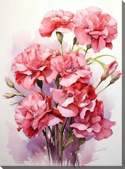 Картина маслом Гвоздики №46