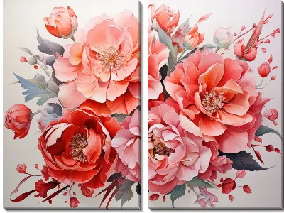 Модульная картина Гвоздики №49