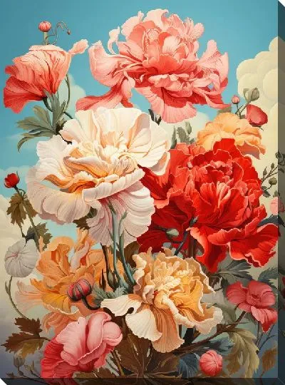 Картина маслом Гвоздики №50