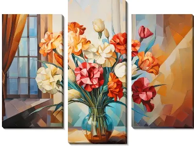 Натюрморт с гвоздиками в вазе №2