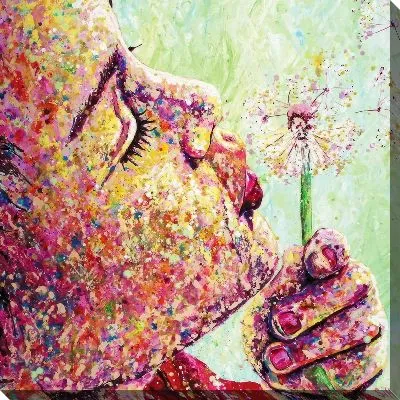 Картина маслом Дуем в одуванчик