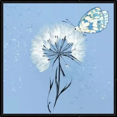 Одуванчик и бабочка