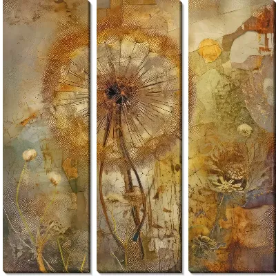 Модульная картина Стильные одуванчики №3