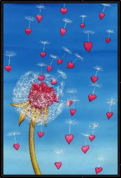 Картина Одуванчик и сердечки