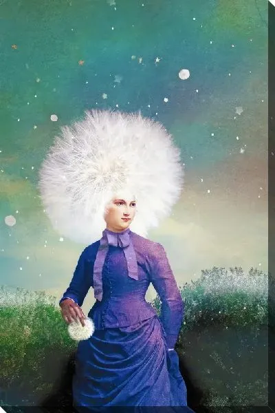 Постер Девушка с одуванчиком на голове