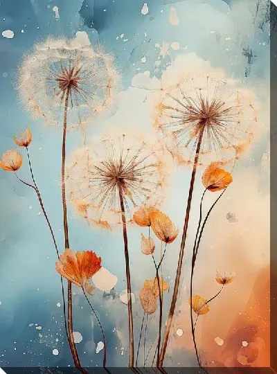 Картина маслом Одуванчики №60