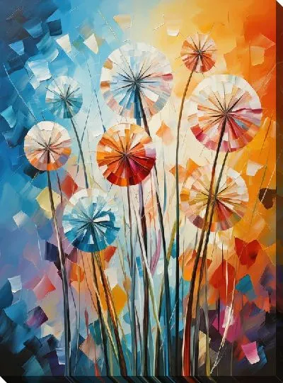 Картина маслом Одуванчики №62