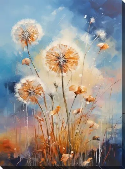 Картина маслом Одуванчики №67