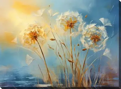 Картина маслом Одуванчики №68