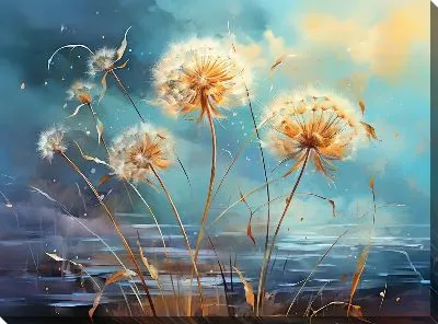 Картина маслом Одуванчики №70