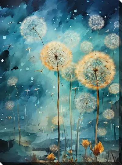 Картина маслом Одуванчики №71