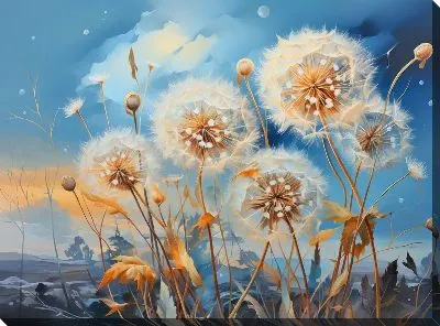 Картина маслом Одуванчики №73