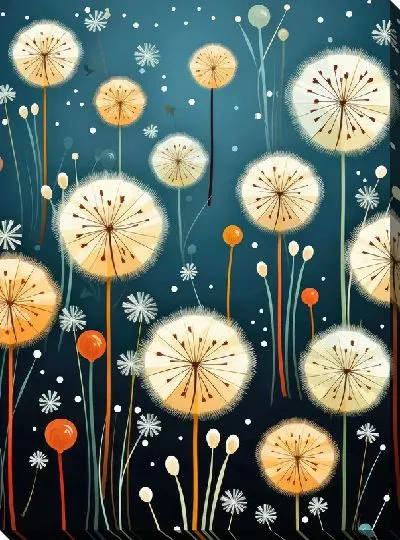 Картина маслом Одуванчики №74