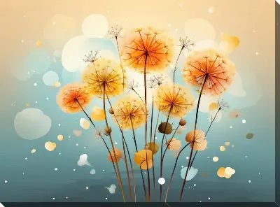 Картина маслом Одуванчики №75