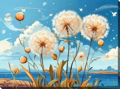 Картина маслом Одуванчики №77