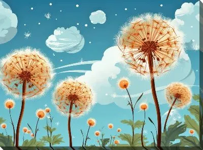 Картина маслом Одуванчики №78