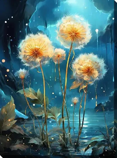 Картина маслом Одуванчики №79