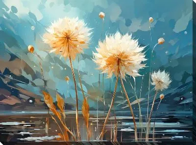 Картина маслом Одуванчики №80
