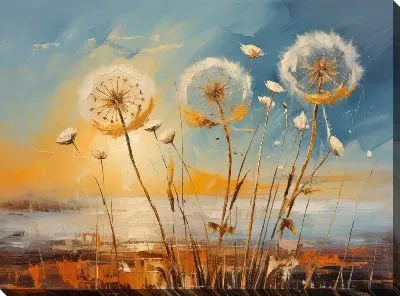 Картина маслом Одуванчики №87