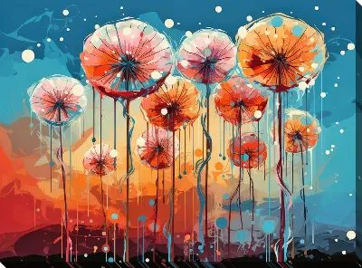 Картина маслом Одуванчики №88