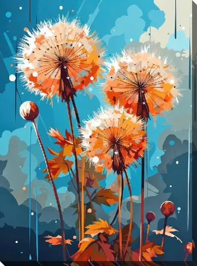 Картина маслом Одуванчики №89