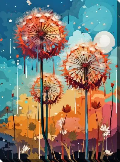 Картина маслом Одуванчики №91