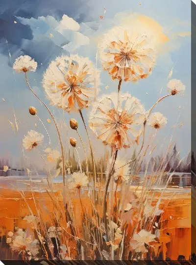 Картина маслом Одуванчики №97
