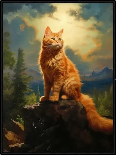 Картина Рыжий кот на камне