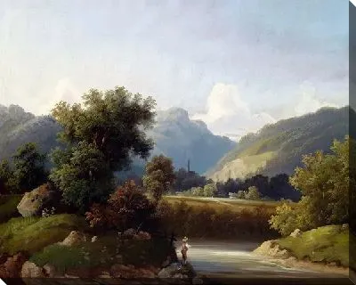 Постер Пейзаж с рекой (Landscape with River) №6