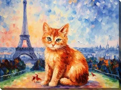 Картина маслом Котенок в Париже