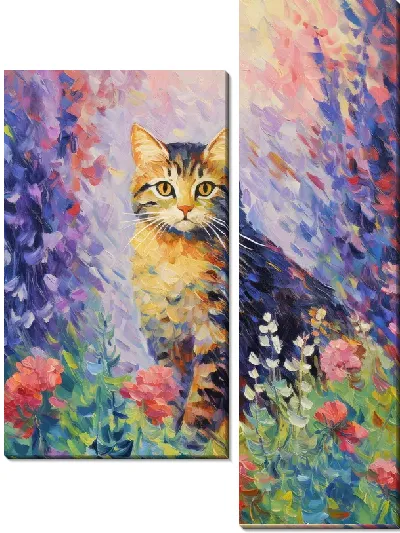 Модульная картина Кошка мастихин