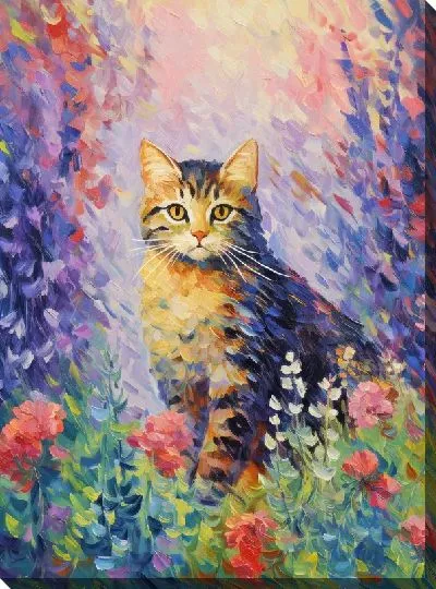 Картина маслом Кошка мастихин