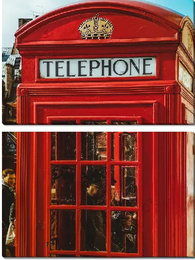 Модульная картина Красная телефонная будка