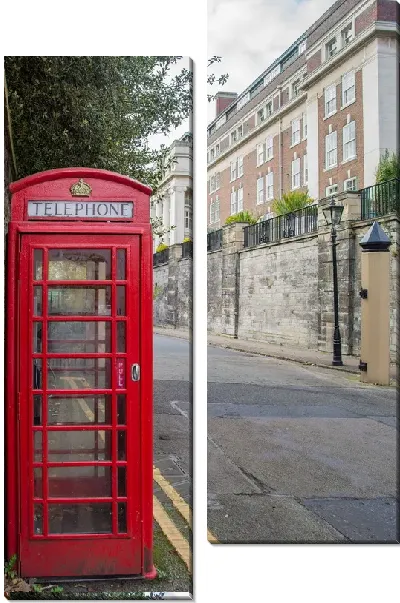 Модульная картина Красная телефонная будка №11