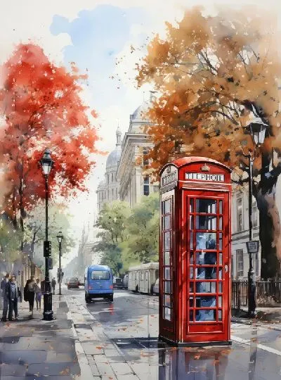 Плакат Телефонная будка в Лондоне №5