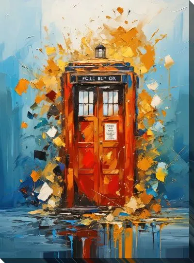 Картина маслом Телефон дисковый в стиле мастихин №2