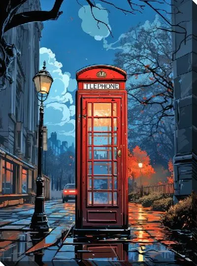 Картина маслом Телефонная будка №22