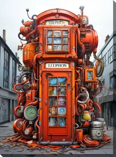 Картина маслом Телефонная будка №23