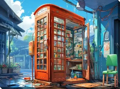 Картина маслом Телефонная будка №24