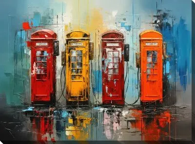Картина маслом Телефонные арт будки