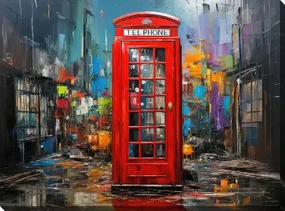 Картина маслом Телефонная будка №30