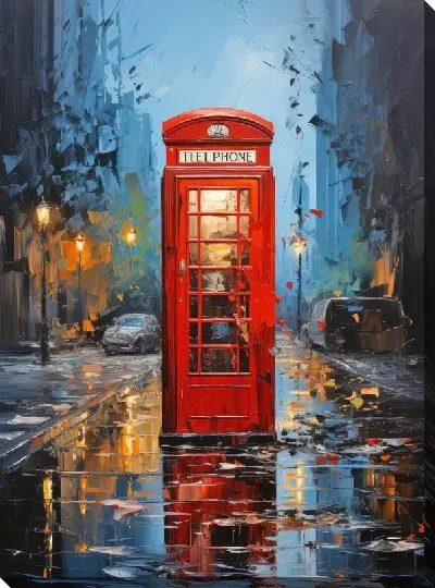 Картина маслом Телефонная будка №32