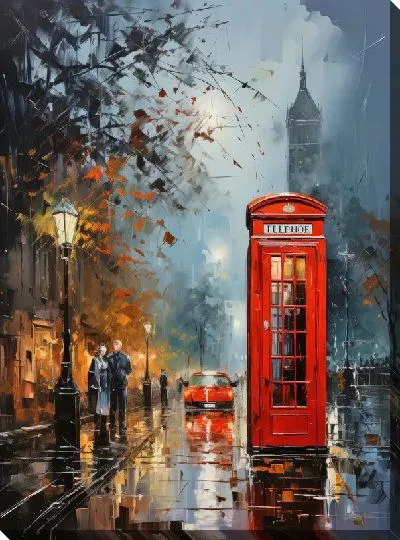 Картина маслом Телефонная будка №34