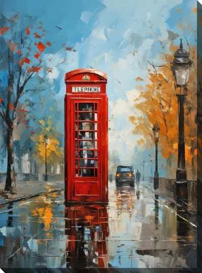 Картина маслом Телефонная будка №35