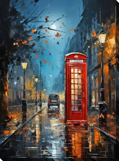 Картина маслом Телефонная будка №36